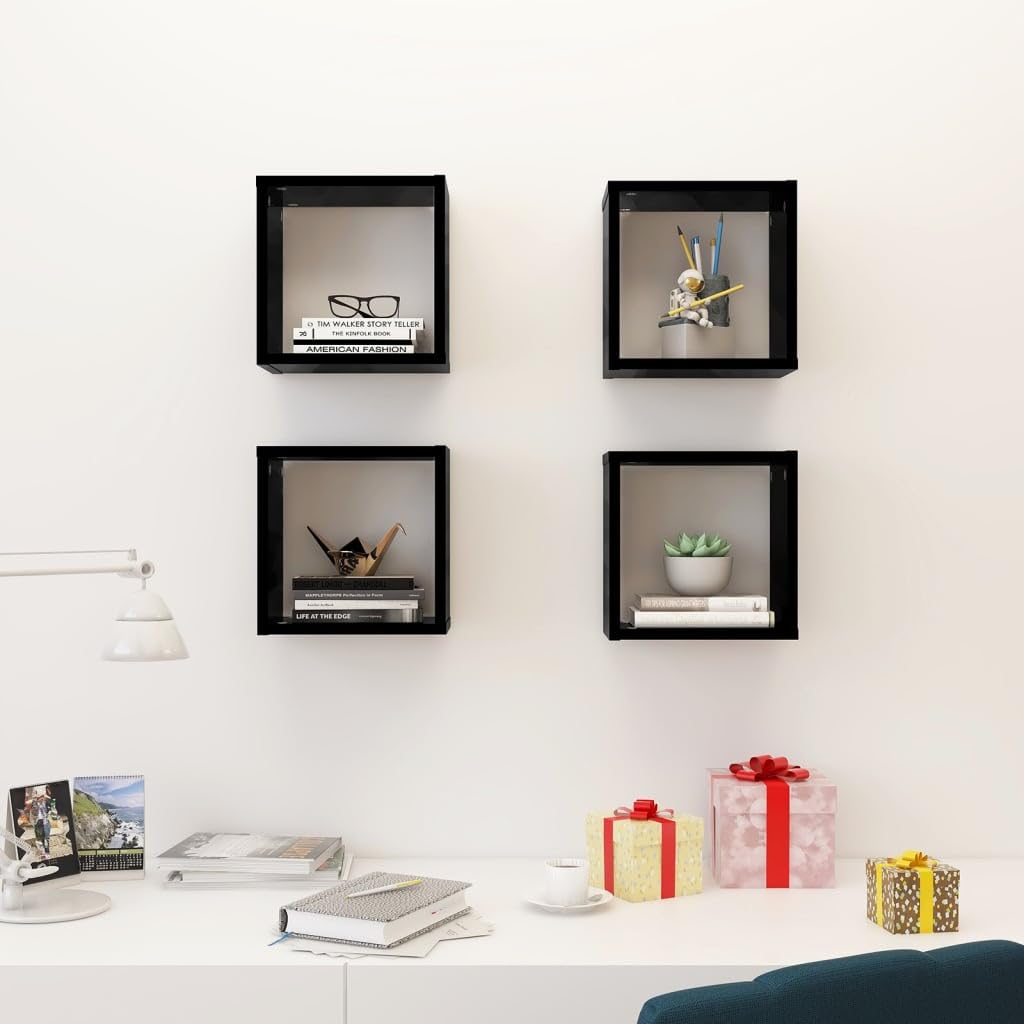 vidaXL Wall Cube Shelves - Thumbnail 3