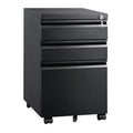 DEVAISE 3 Drawer Mobile File Cabinet with Lock, Under Desk Metal Filing Cabinet for Legal/Letter/A4 File, Fully Assembled Except