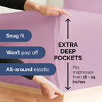 Extra Deep Pocket King Sheets - 4 Piece Breathable & Cooling Bed Sheets - Hotel Luxury Sheet Set - Soft, Wrinkle Free & Comfy - Easily Fits Extra Deep Mattresses - Deep Pocket Light Lavender Sheets