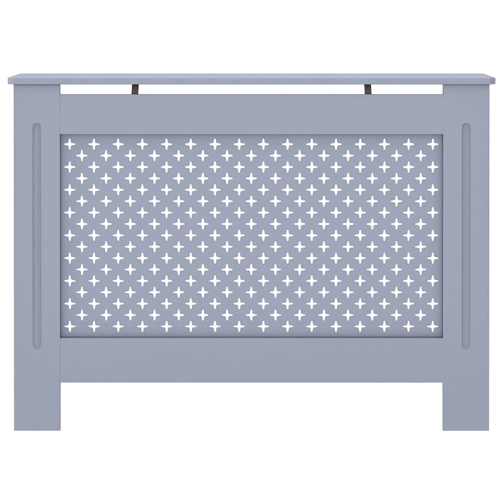 vidaXL Radiator Cover Anthracite, MDF with Water Base Lacquer Finish, Accommodates 44.1" x 7.5" x 32.1" Radiator Size, Modern Slatted Design