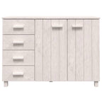 vidaXL HAMAR Solid Pinewood Sideboard - White - 44.5"x15.7"x31.5" - Two Doors and Four Drawers for Ample Storage - Sturdy and Versatile Piece for Any Room