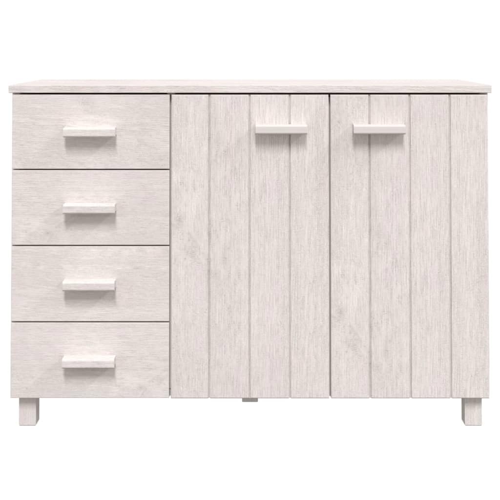 vidaXL HAMAR Solid Pinewood Sideboard - White - 44.5"x15.7"x31.5" - Two Doors and Four Drawers for Ample Storage - Sturdy and Versatile Piece for Any Room