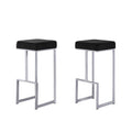 Best Master Furniture Dorrington Velvet Backless Bar Stool in Black/Silver (Set of 2)