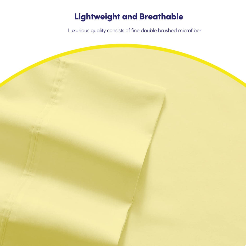 King Size Bed Sheets - 6 Piece 1500 Supreme Collection Fine Brushed Microfiber Deep Pocket King Sheet Set Bedding - 2 Extra Pillow Cases, Great Value, King, Pale Yellow