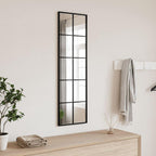 Vidaxl Black Wall Mirror - Rectangle 11.8"X39.4" Iron Frame | Wall-Mounted Versatile Home Decor | Clear Reflective Glass For Bedroom, Bathroom, Living Room, & Hallway