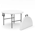 Our Modern Space 3.5 Feet Circular Round Foldable Table with Built in Handle & Steel Legs | Heavy Duty Portable | Perfect for Pa