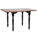 Sunset Trading Selections 48  Rectangular Extendable Drop Leaf Seats 6 Dining Table, 3 Sized, Distressed Antique Black with Cher