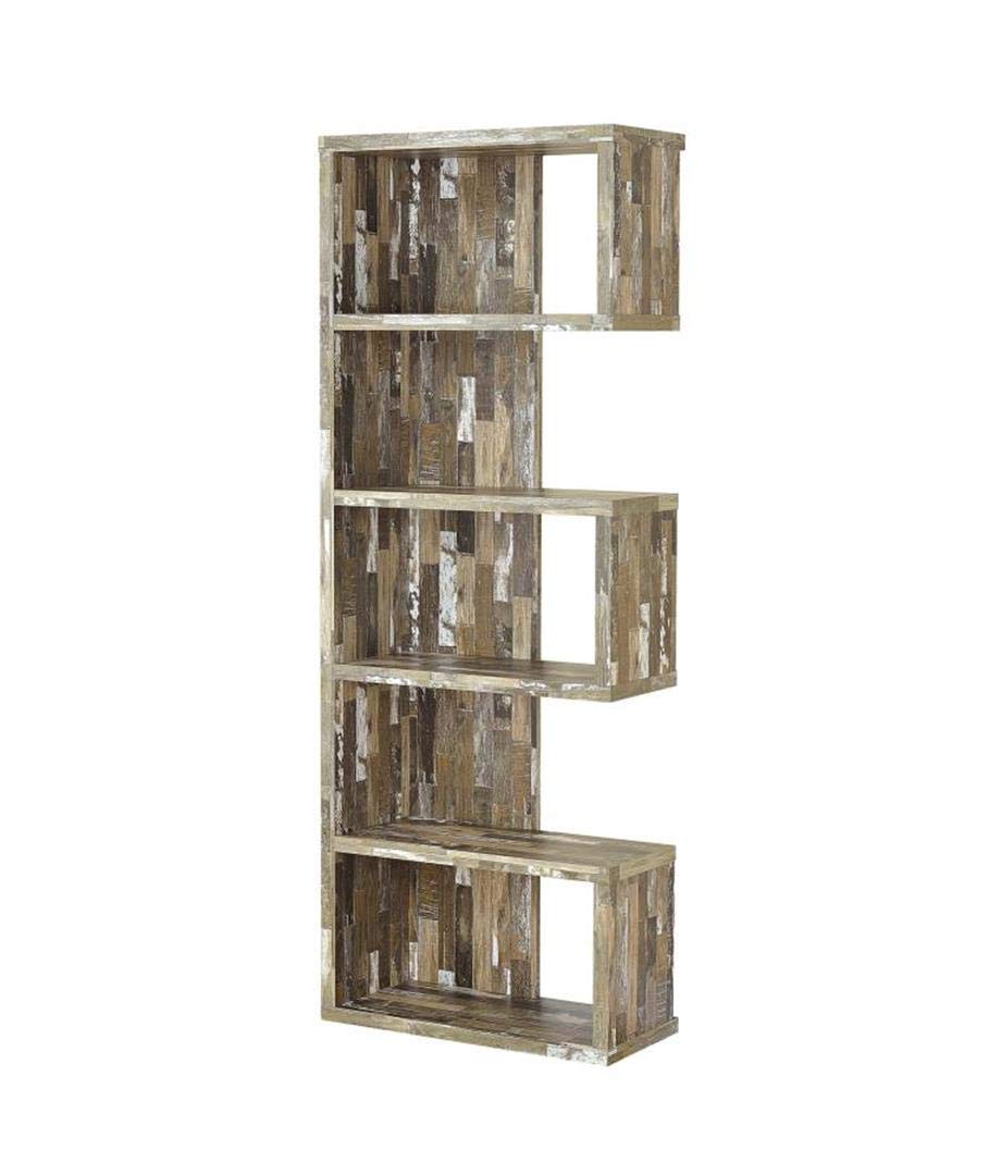 Rectangular 5-tier Bookcase Salvaged Cabin