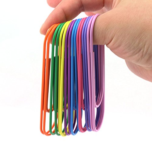 Ruiling 40-Pack 4 Inches Mega Large Paper Clips - 8 Colors Per Color 5Pcs 100Mm Cute Paper Needle Multicolor Bookmark,Office Sup