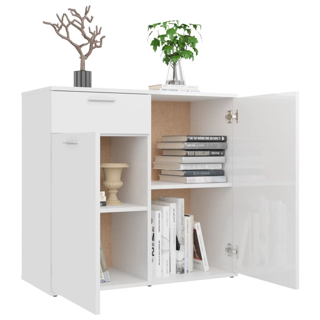 vidaXL Sideboard High-Gloss White 80 x 36 x 75 cm