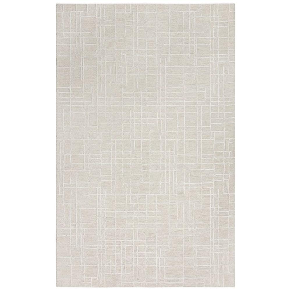 Classic 5' X 7'6&quot; Geometric Ivory/Grey Hand Tufted Area Rug