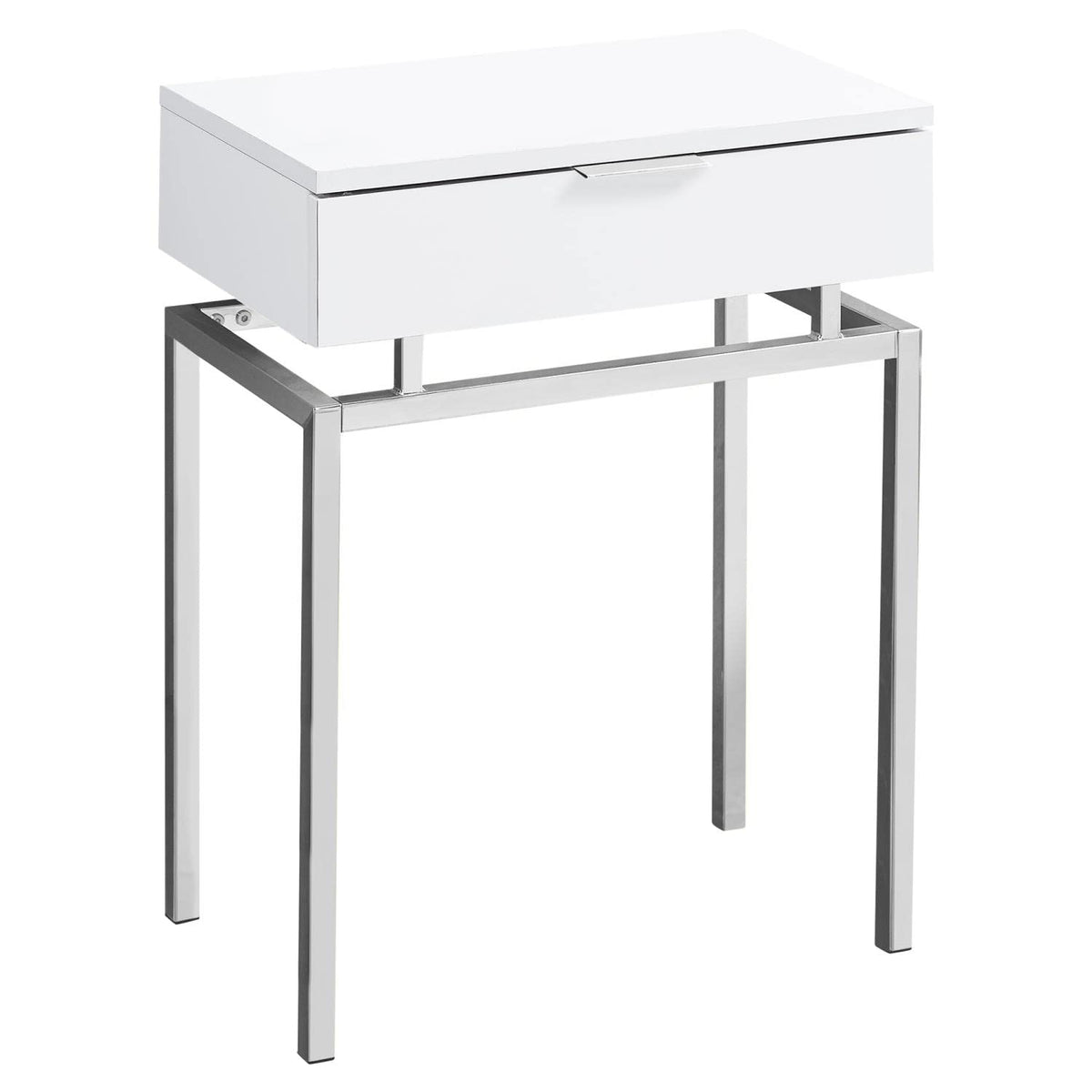 Monarch Specialties 24' H Modern Accent End Table with Storage Drawer - White