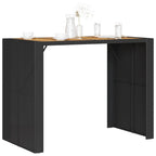 vidaXL Patio Table with Acacia Wood Top - Outdoor Furniture - Black Poly Rattan Frame - Powder-Coated Steel - 57.1" Length x 31.5" Width x 43.3" Height - Rectangular Modern Garden Table