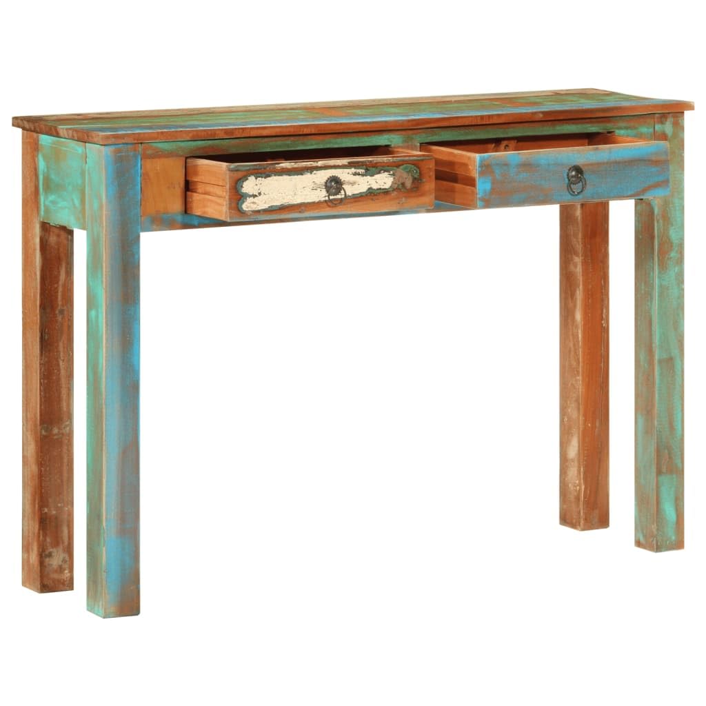vidaXL Console Table - Reclaimed Wood Accent Table with Storage, Brown Finish, Handmade Versatile Entryway/Hallway Furniture, 43.3"x11.8"x29.5"