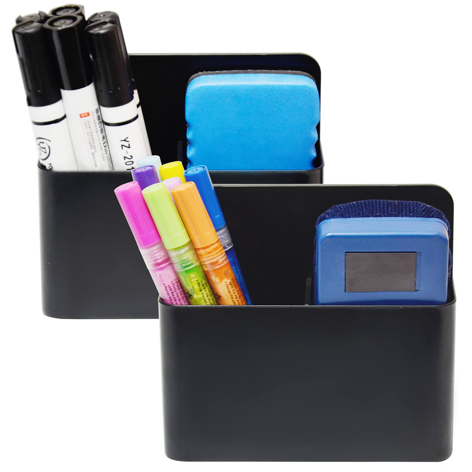 Simetufy 2 Pack Magnetic Dry Erase Marker Holder, Whiteboard Marker Holder, Magnetic Marker Pen Pencil Organizer For Whiteboards