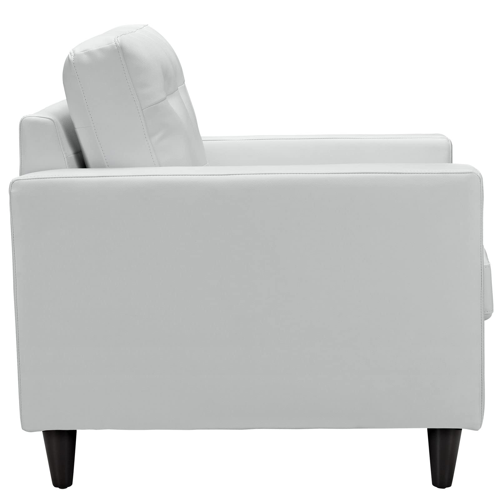 Modway Empress Mid-Century Modern Upholstered Leather Accent Arm Lounge Chair In White