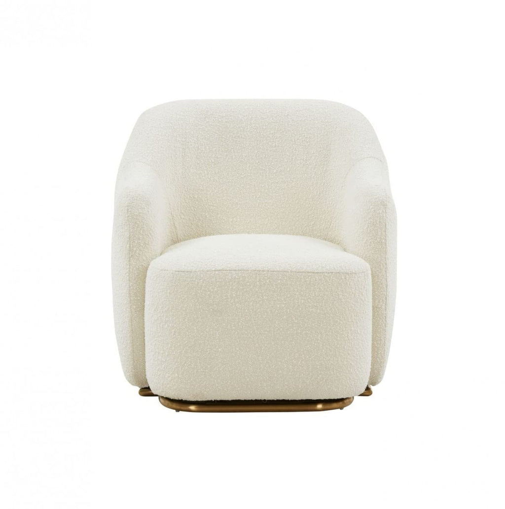 HomeRoots Stylish Off White Sherpa and Steel Chair