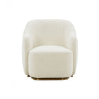 HomeRoots Stylish Off White Sherpa and Steel Chair