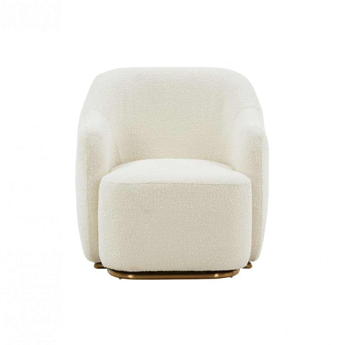 HomeRoots Stylish Off White Sherpa and Steel Chair