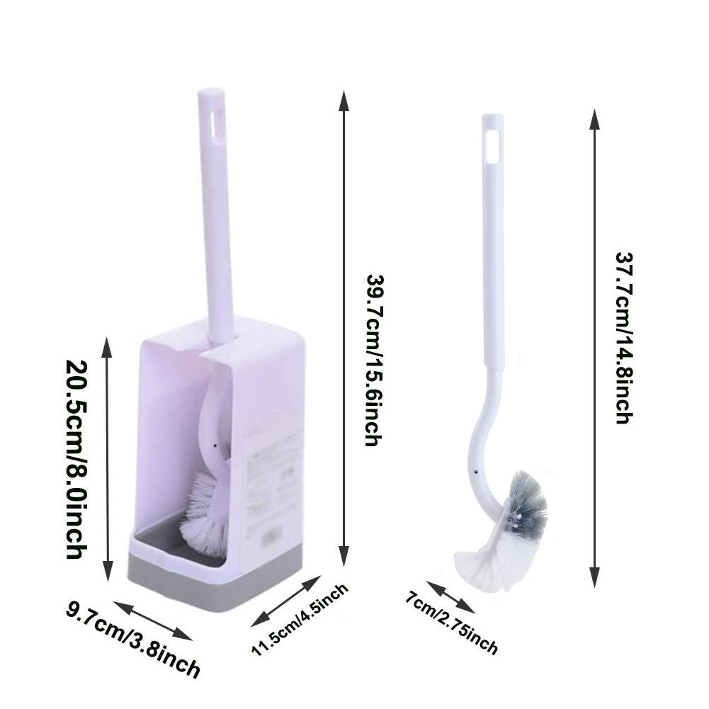 Marbarsse Bathroom Toilet Bowl Brush And Holder, Curved Design Toilet Brush For Deep Cleaning Under Rim, Best Toilet Brush Set,