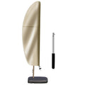 Patio Cantilever Umbrella Covers For Outdoor: Waterproof Offset Umbrella Cover Banana Style With Zipper Fits 9Ft To 14Ft, Khaki