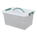 Gloreen 14 Quart Clear Storage Bins with Lid and Handle, Multipurpose Stackable Plastic Storage Latches Box/Containers