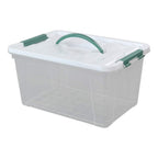 Gloreen 14 Quart Clear Storage Bins with Lid and Handle, Multipurpose Stackable Plastic Storage Latches Box/Containers