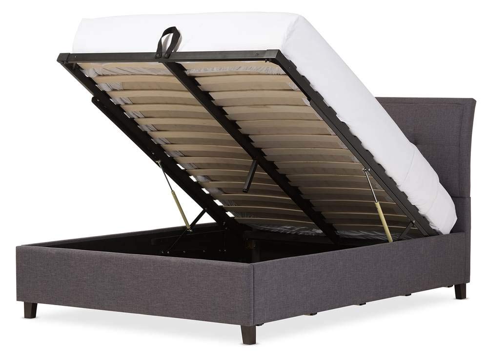 Baxton Studio Lea Storage Platform Bed Dark Grey