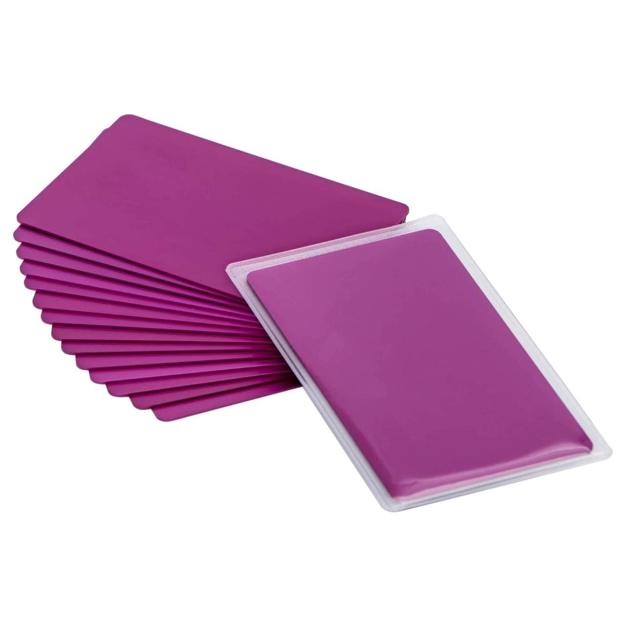 Thick Purple Aluminum Metal Business Cards Anodized Aluminum 86 X 54 X 0.8Mm 15 Pcs Include Protector Sleeves(Frosted)
