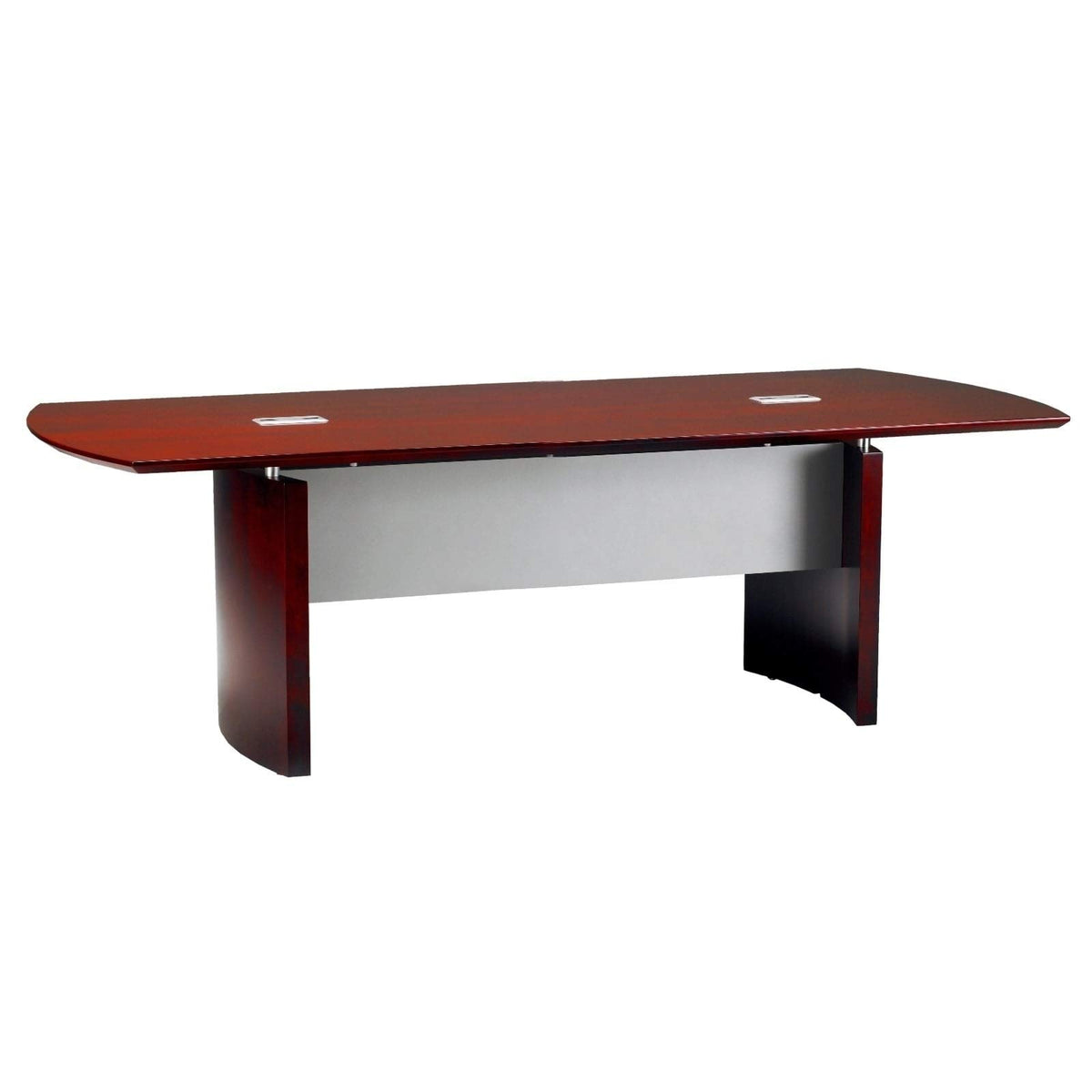 Safco Mayline Nc8Cry Napoli 8'W X 48&quot;D Curved End Rectangle Conference Table, Sierra Cherry Veneer