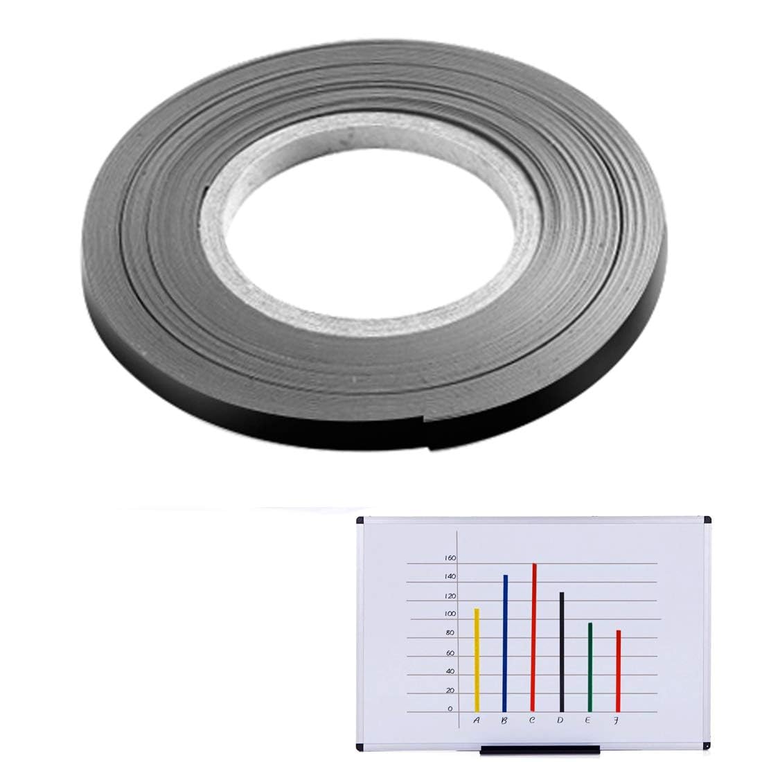 Magnetic Tape Roll Colored Thin Strips - Dry Erase Magnet Whiteboard Graphic Art Tape/ 10Mm 33Ft Grid Marking Line Magnet Tape(B