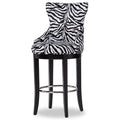 Baxton Studio Peace 30 Upholstered Bar Stool in Black and White