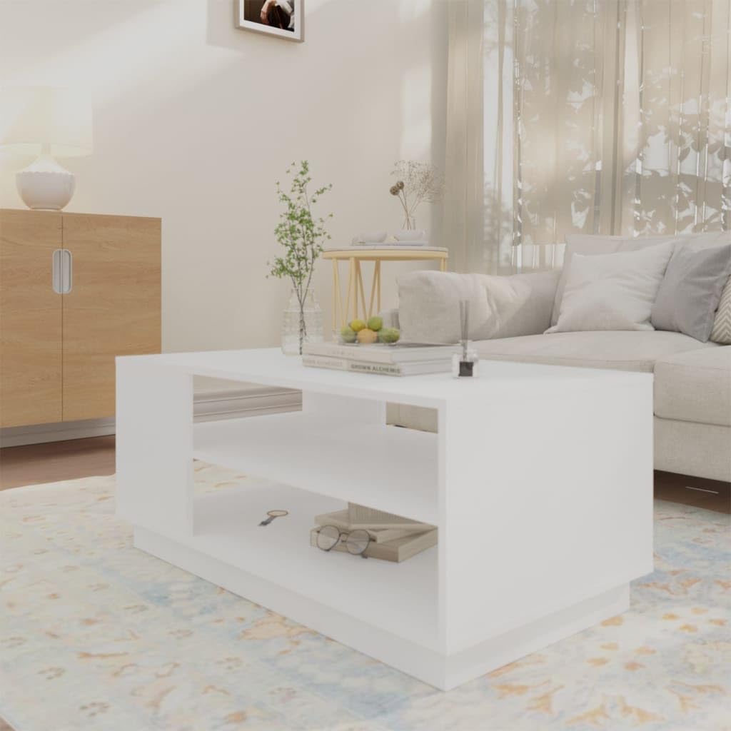 vidaXL Coffee Table White 40.2"x21.7"x16.9" Engineered Wood