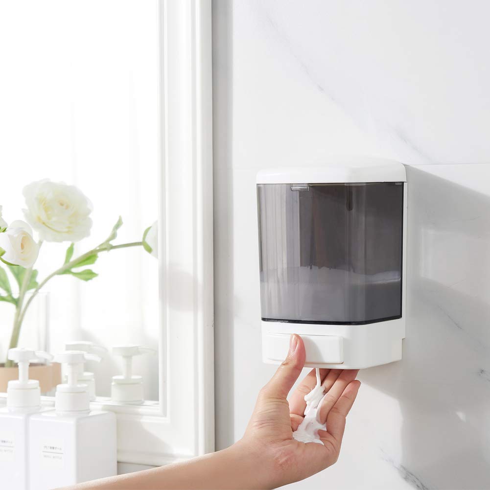 Evhome Manual Soap Dispenser Kitchen Bathroom Wall Mounted Commercial For Liquid Containers Shampoo Gel Chamber Plastic - (33.8