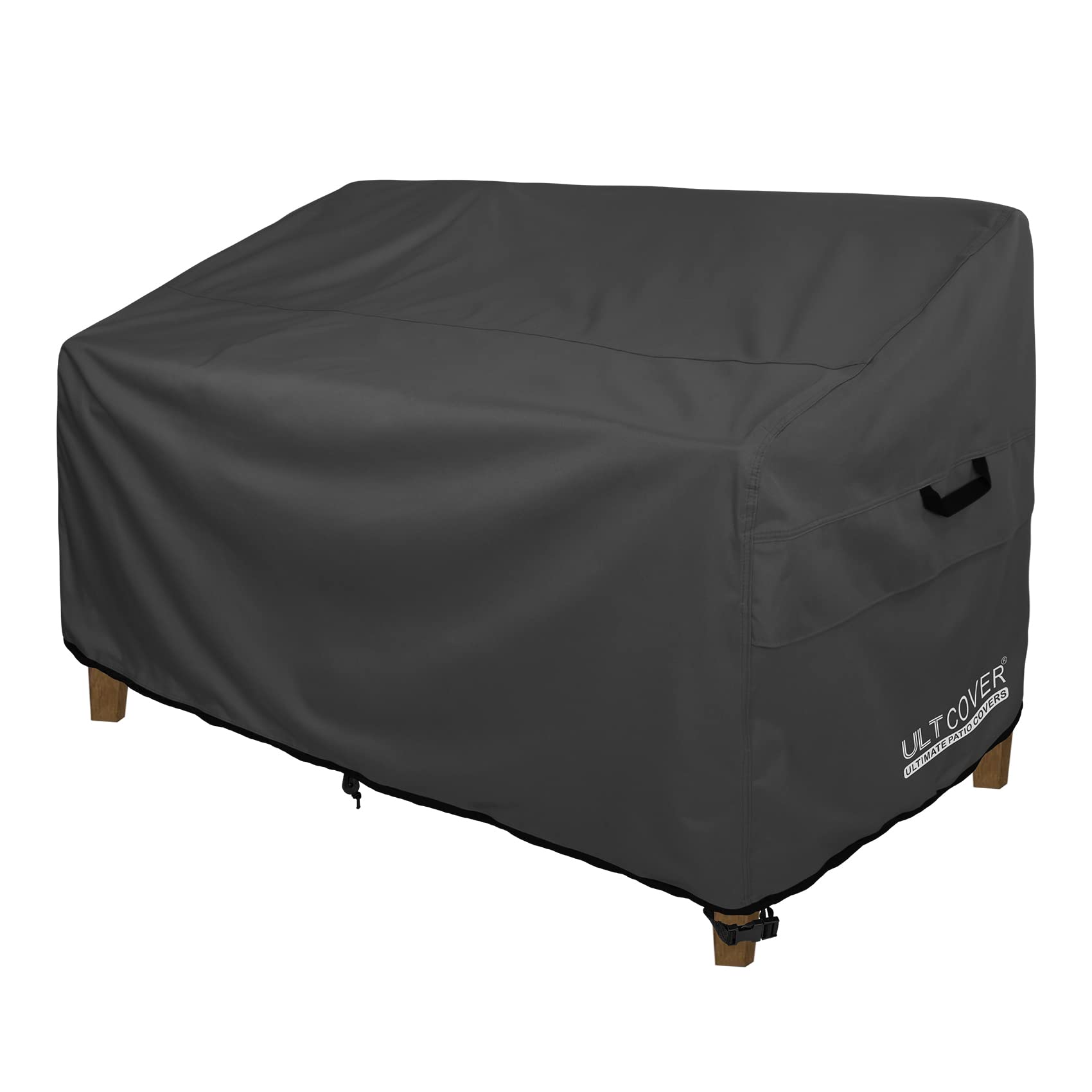 Ultcover Patio Furniture Sofa Cover 60W X 35D X 35H Inch Waterproof Outdoor 2-Seater Loveseat Cover, Black