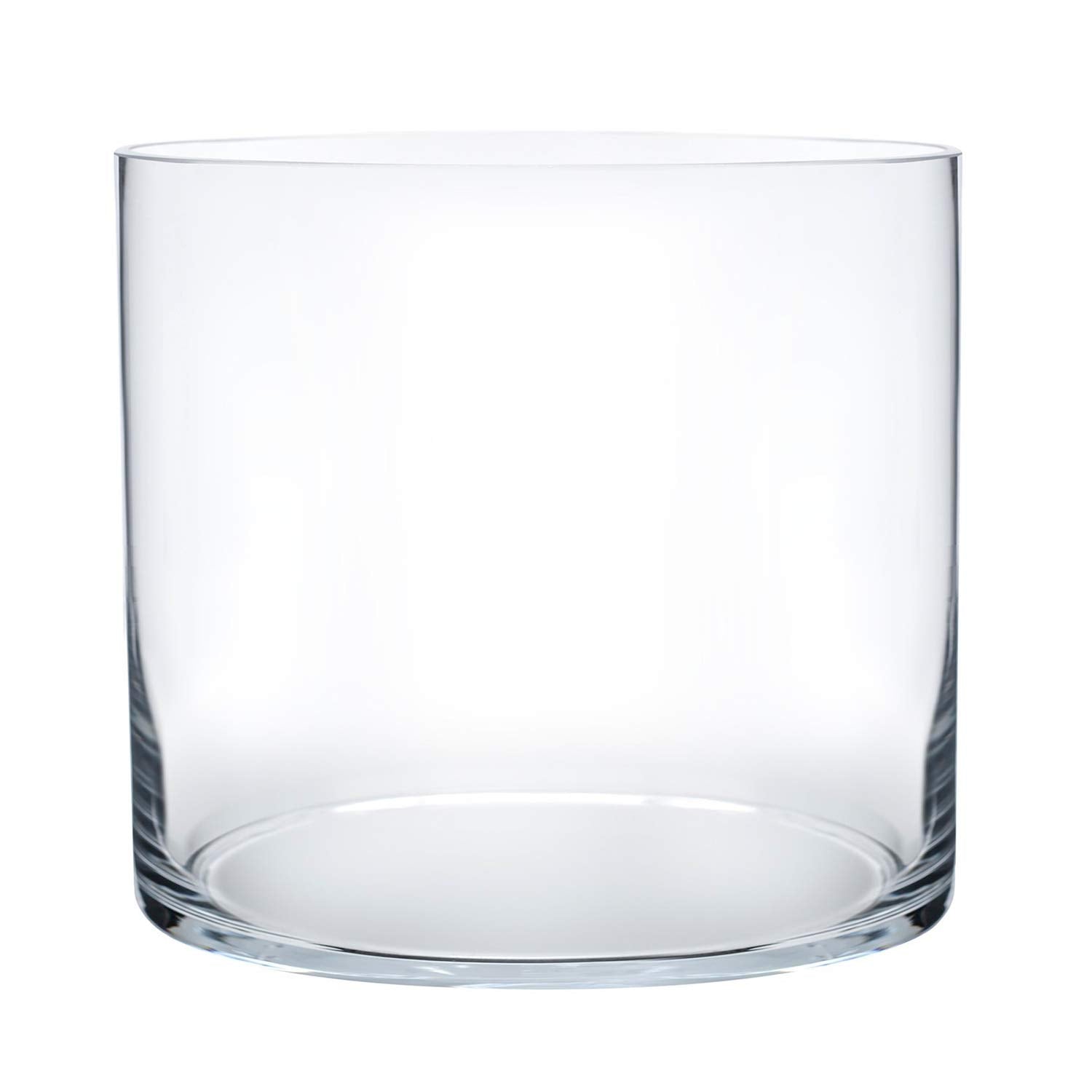 Royal Imports Flower Glass Vase Decorative Centerpiece for Home or Wedding - Cylinder Shape (4 wide x 4 tall, Clear)