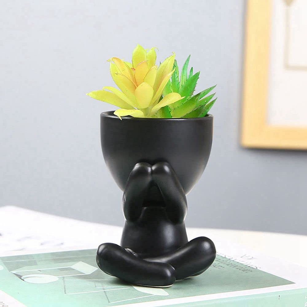 Flower Pot Human-Shaped Vase Nordic Ceramic Succulent Potted Plant Decoration Table Bedroom Decoration Home Gardening Supplies(6)