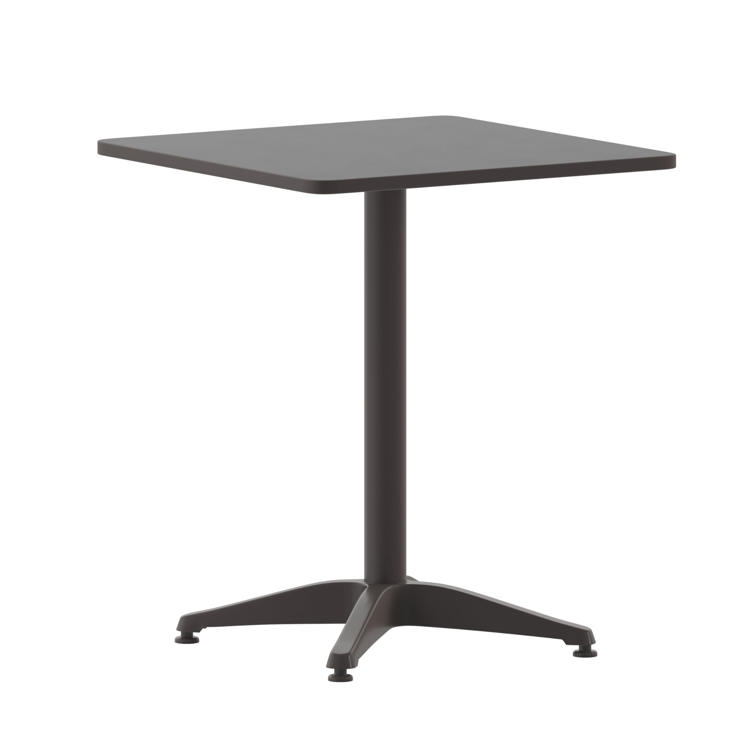 Flash Furniture Mellie 23.5 Square Aluminum Indoor-Outdoor Table with Base, Bronze