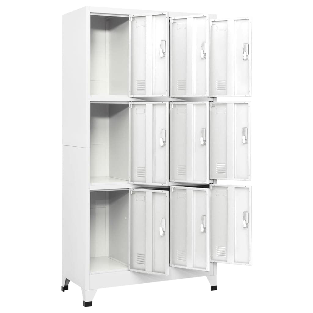 Vidaxl Locker Cabinet With 9 Compartments Steel 35.4''X17.7''X70.9'' Gray