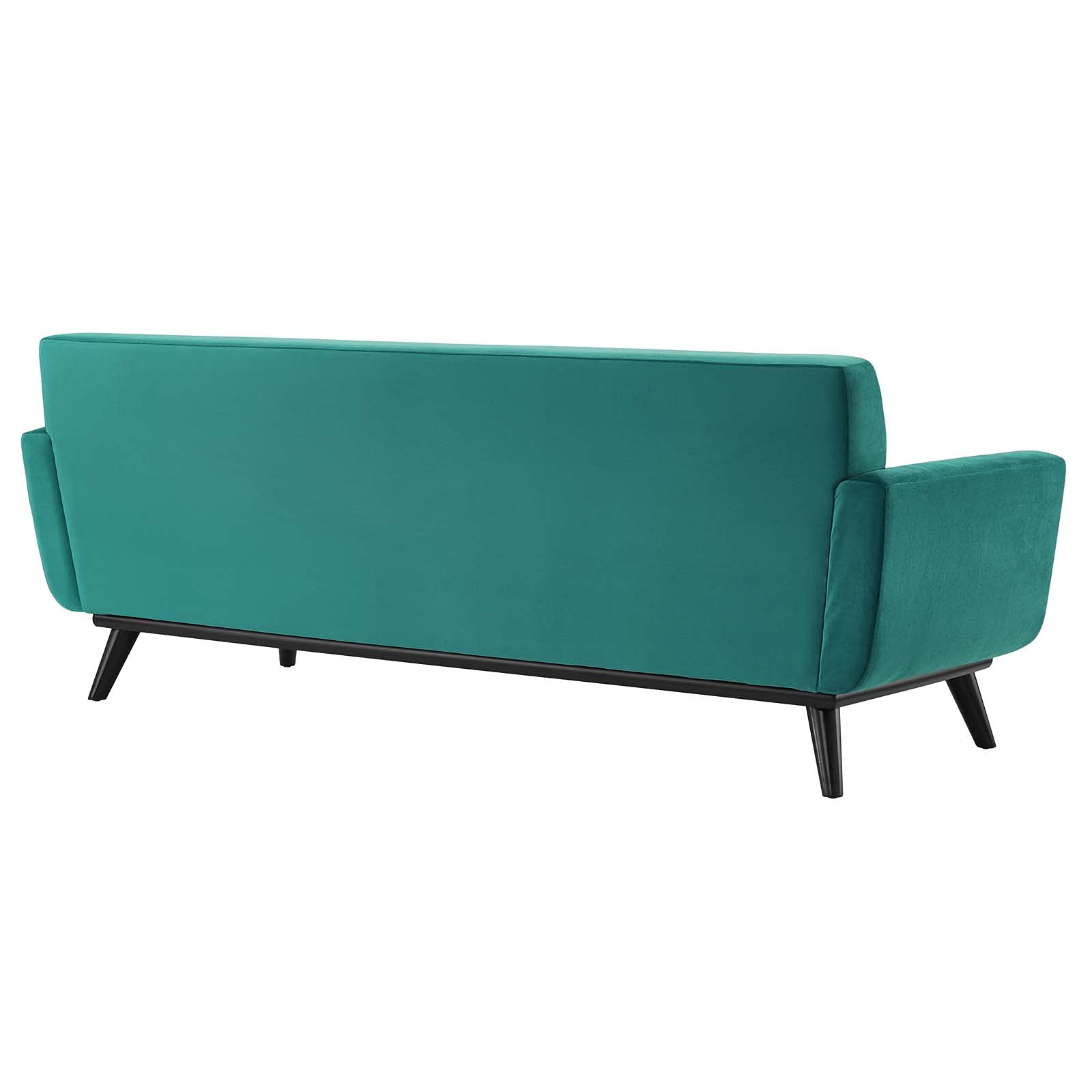 Modway Engage Channel Tufted Performance Velvet Sofa in Teal