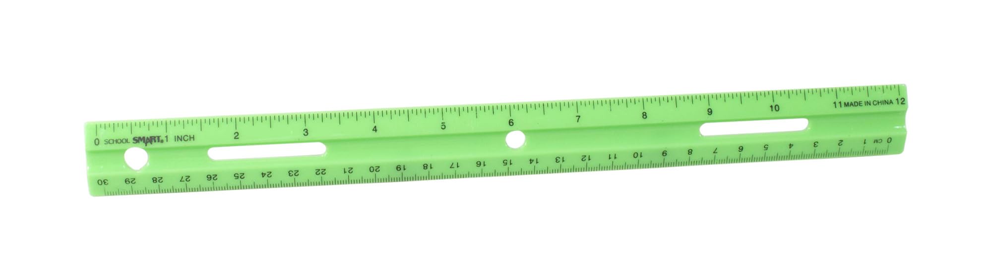 School Smart-1473614 Lightweight Plastic Ruler, 12 Inches, Set Of 6