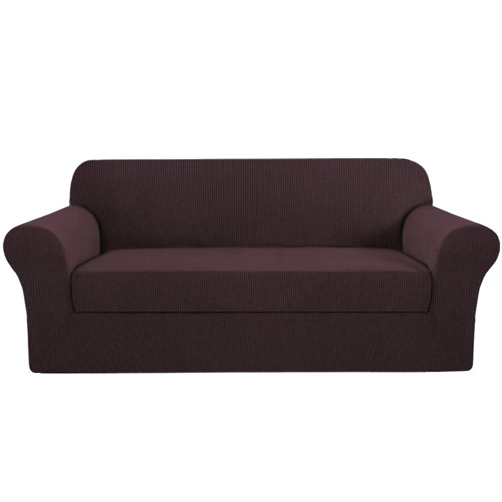 H.Versailtex 2 Piece Couch Covers Stretch Sofa Cover/Slipcover Furniture Protector Couch Suit For T Cushion/Box Cushion Spandex