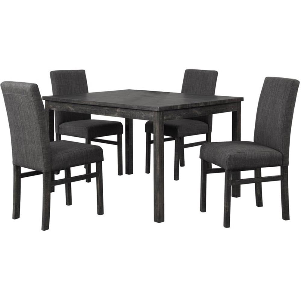 Best Master Furniture Vitalita 5 Piece Rectangular Wood Dinette Set In Charcoal