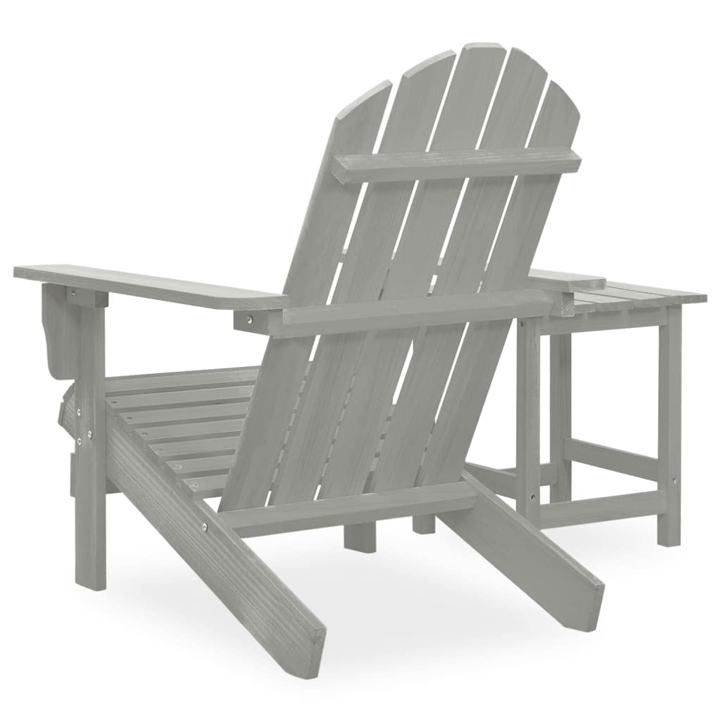 vidaXL Solid Fir Wood Patio Furniture Set, Gray Modern Adirondack Chair and Table, Comfortable and Durable, Ideal for Garden and Outdoor Lounge