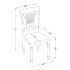 East West Furniture Dining Room Chairs, Set of 2, Saddle Brown
