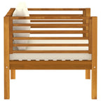 vidaXL Garden Chair: Comfortable Solid Acacia Wood Patio Chair with Cream White Cushions - Great for Outdoor Spaces Like Patio, Deck, Balcony