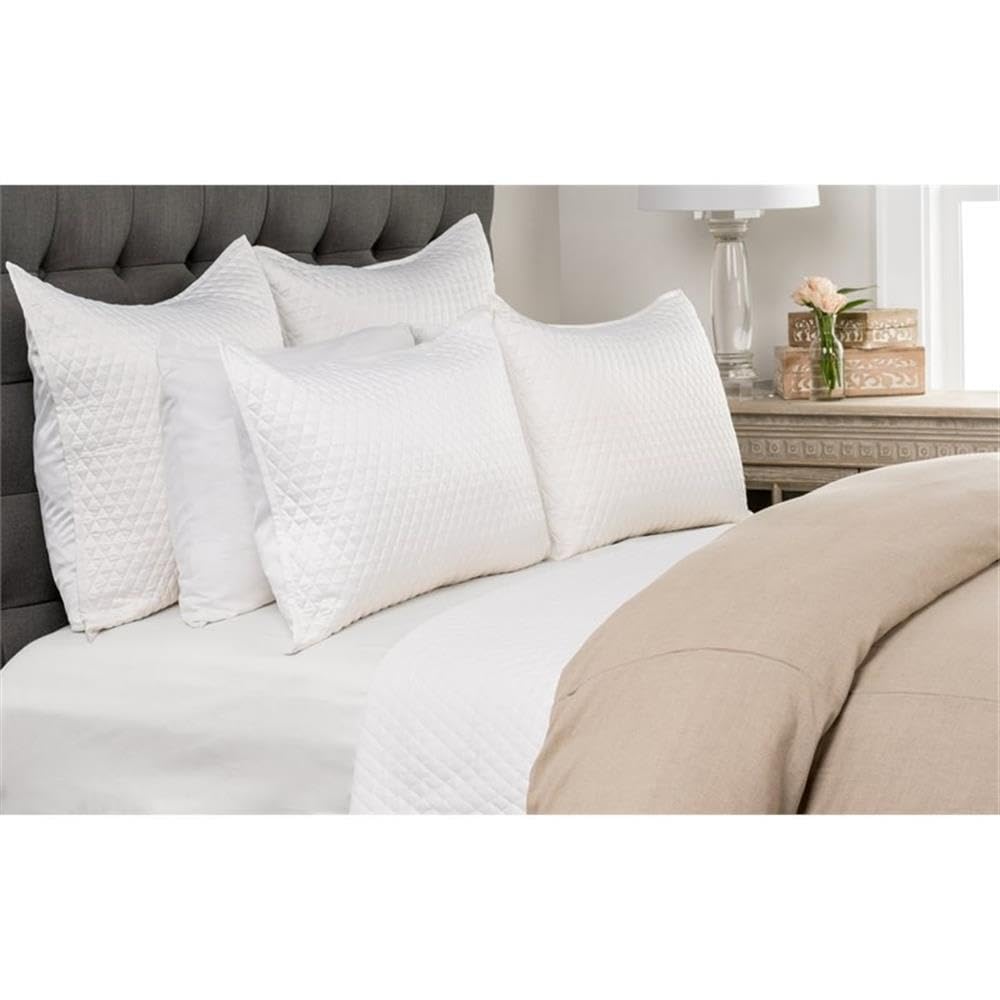 Kosas Home Winthrop 26X26 Diamond Matte Poly Sateen Fabric Euro Sham In White