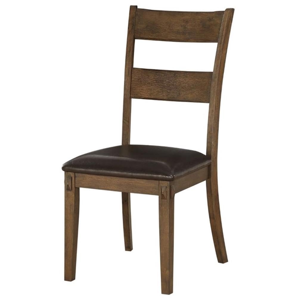 Acme Nabirye Wooden Upholstered Side Chair in Dark Oak Set of 2