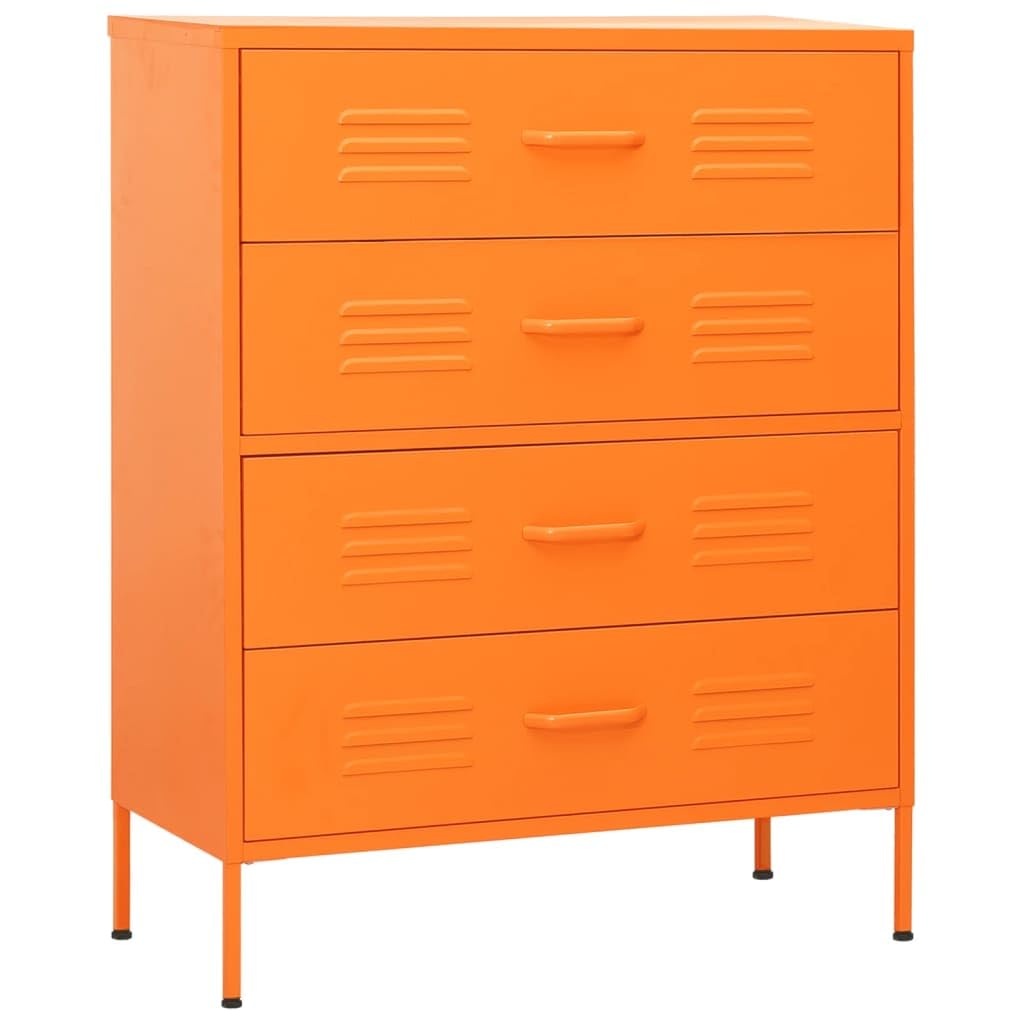 vidaXL Chest of Drawers Orange 31.5&quot;x13.8&quot;x40&quot; Steel