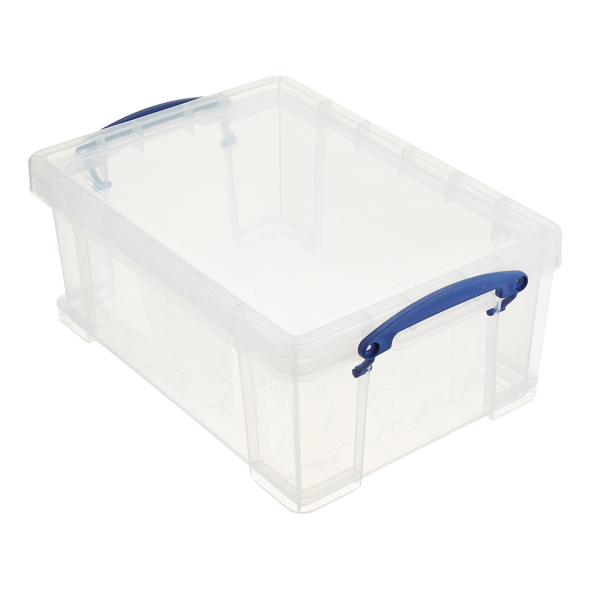 Really Useful Box 9 Liter Plastic Storage Container with Lid and Clip Lock Handles for Home or Office Organization and Storage